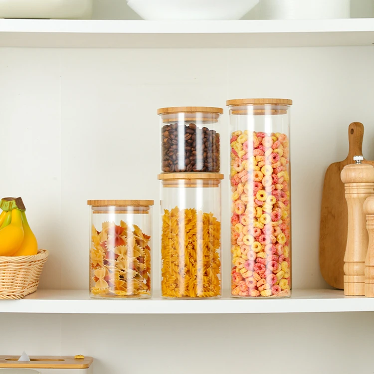 Glass Food Containers with Bamboo Lids #9755000