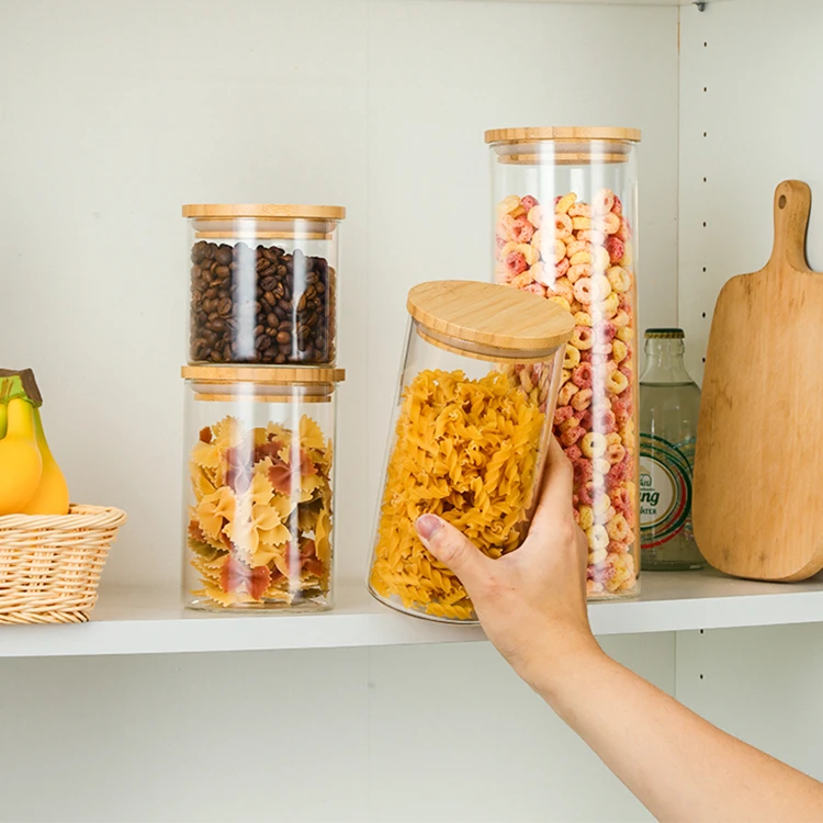 Glass Food Containers with Bamboo Lids #9755000