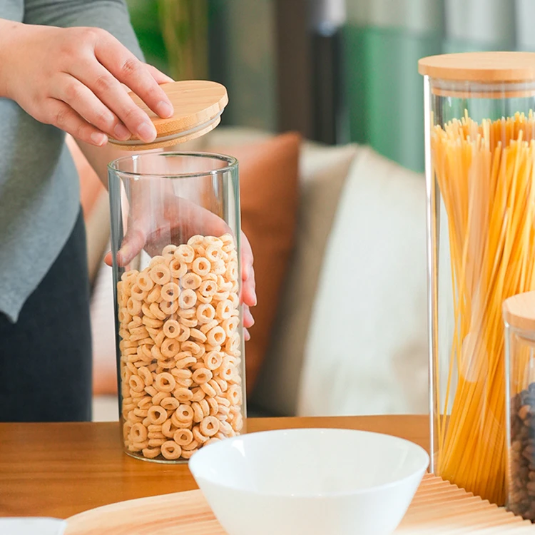 Glass Food Containers with Bamboo Lids #9755000