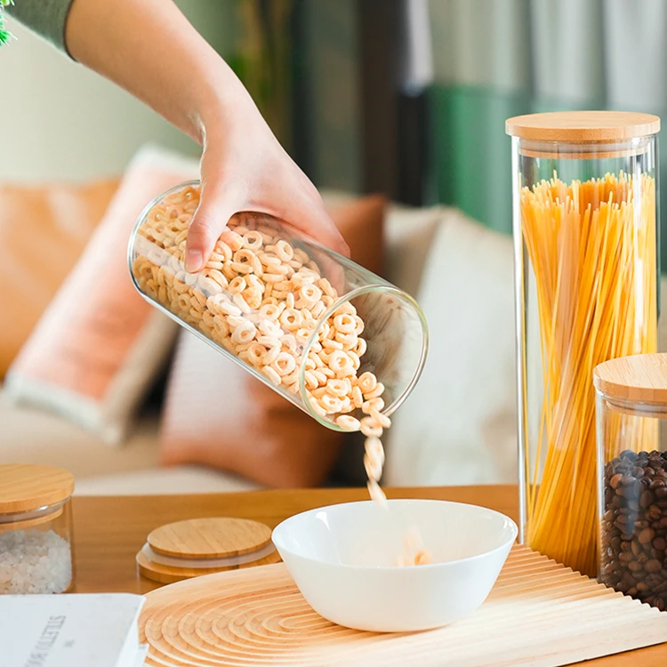 Glass Food Containers with Bamboo Lids #9755000