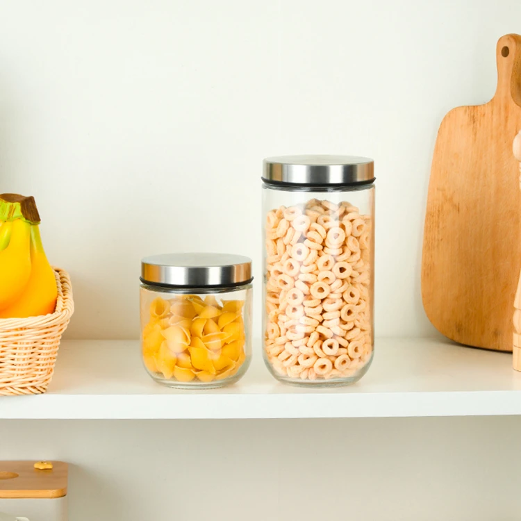 Groothandel glas container roestvrij staal deksel #9803A003