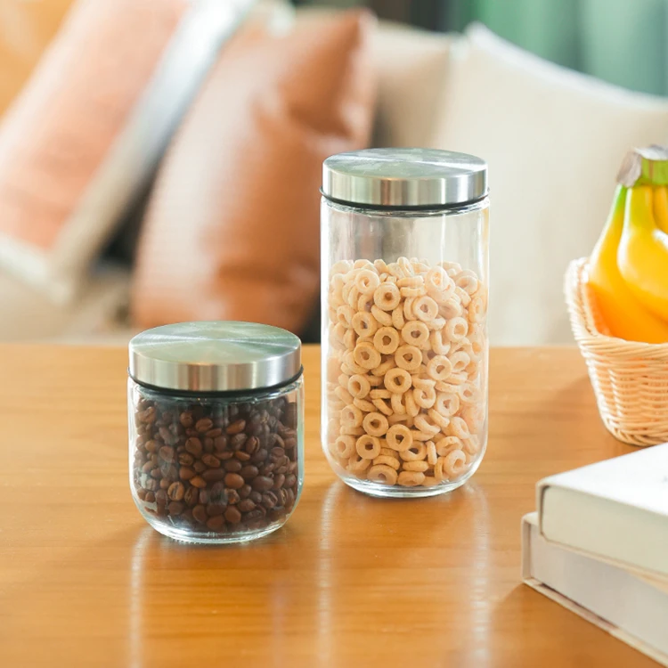 Groothandel glas container roestvrij staal deksel #9803A003
