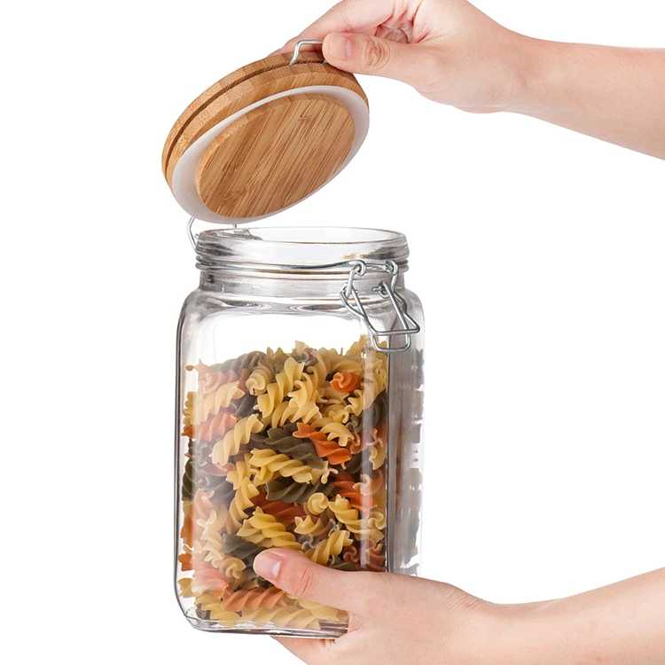 Glas voedsel pot klem vergrendeling deksel #98659001