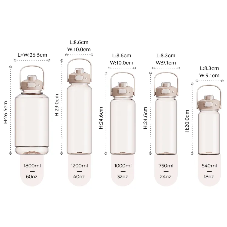 Custom Sports Drink Water Bottles - Handle and Lock Lid #69866011 (1)