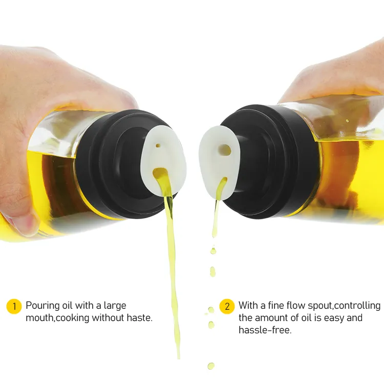 Clear Glass Oil and Vinegar Dispenser Dual Pouring Spout #79452001