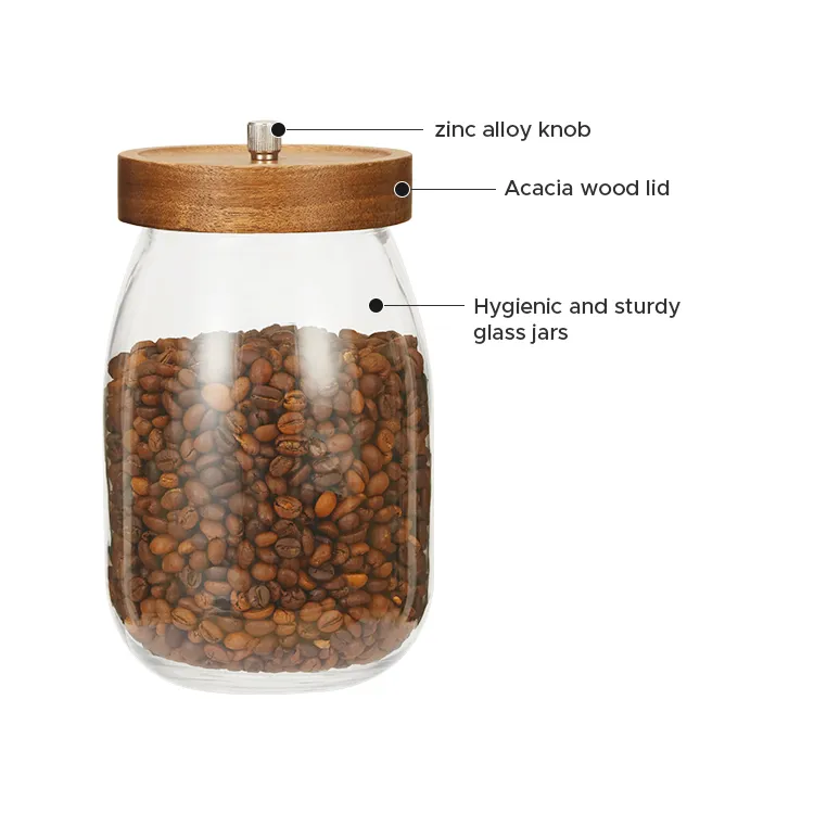 Glass Canister with Bamboo Lid - ECO-FRIENDLY#99449001
