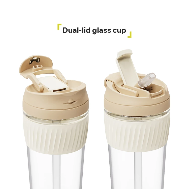 Glass Travel Cup with Lid and Straw #69613002