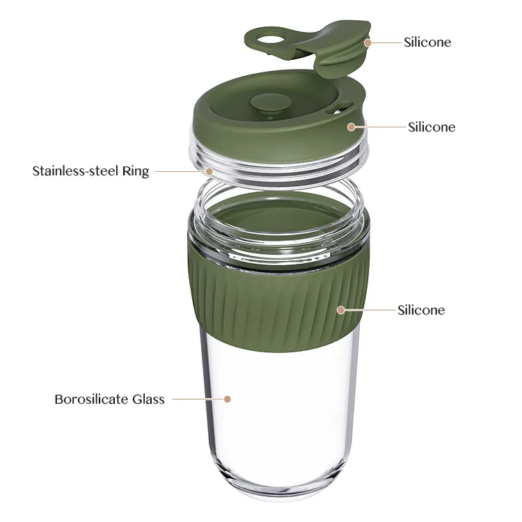 Glass and Silicone Coffee Mug - Eco-friendly #69404002 (1)
