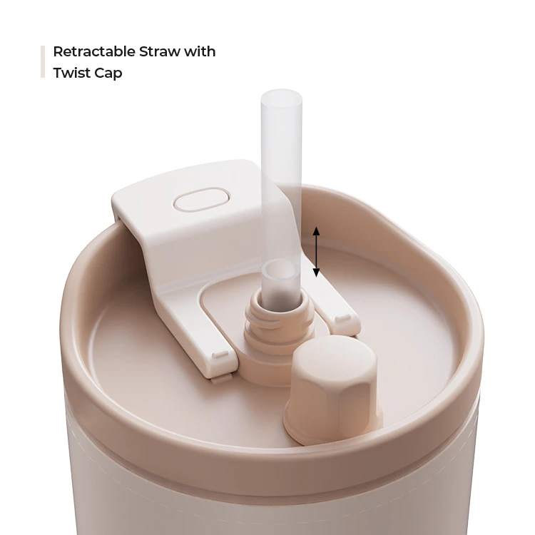 Large Double Wall Stainless Steel Tumbler with Straw #69726001