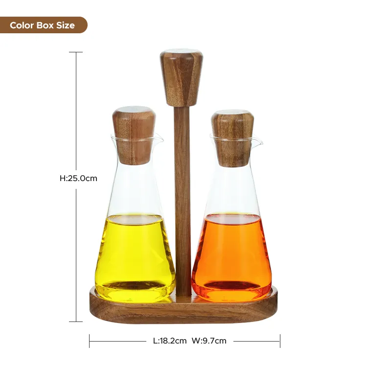 Olive Oil Glass Bottles with Rack - Eco-friendly #79479003