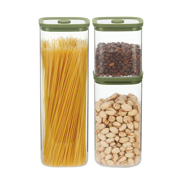 Square Glass Storage Jars Tempered Lid #99384000 (4)