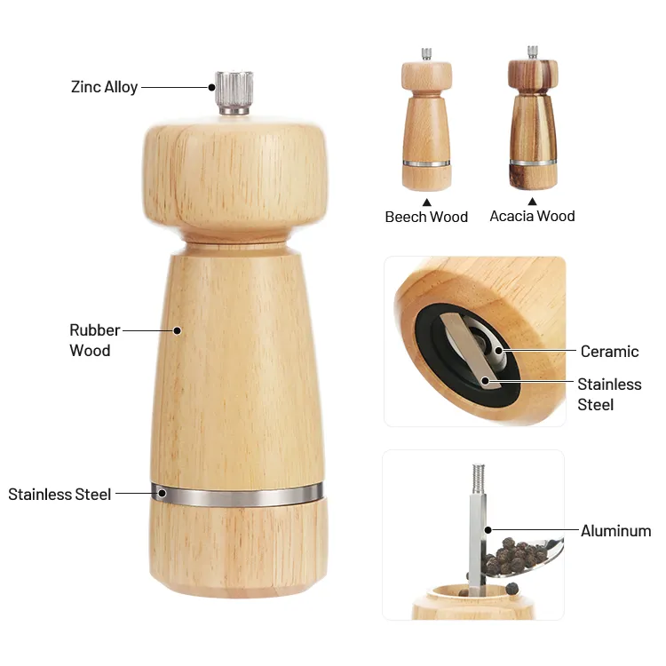 Wood Pepper and Salt Grinders - MONARCH RING #89899002 (2)