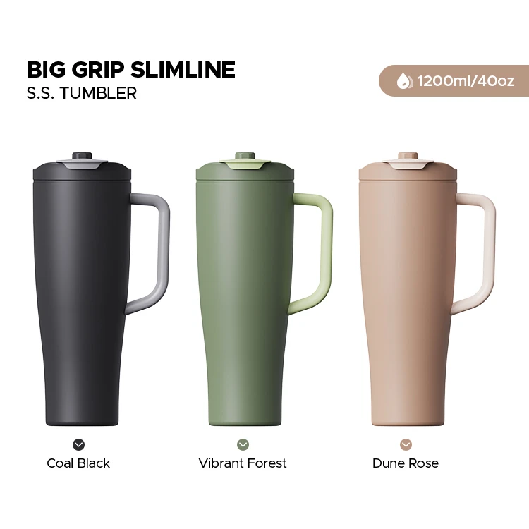 40 oz Vacuum Insulated Tumbler - Dual Lid and Handle #68272001 (6)