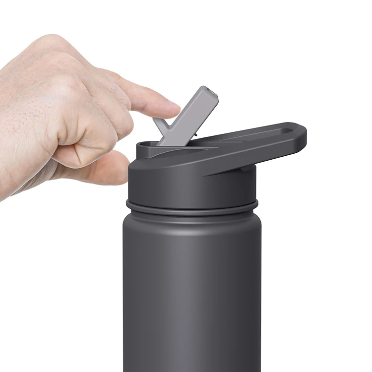 Geformte Griff isolierte Flasche mit Klapphalm #66332001 (1)