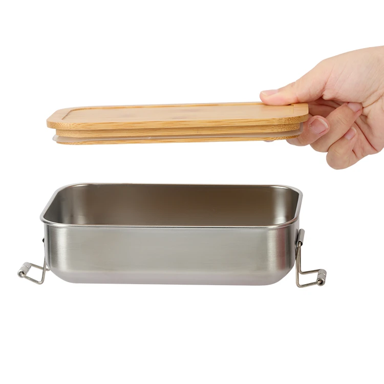 Stainless Steel Food Container with Bamboo Lid #99489001 (1)