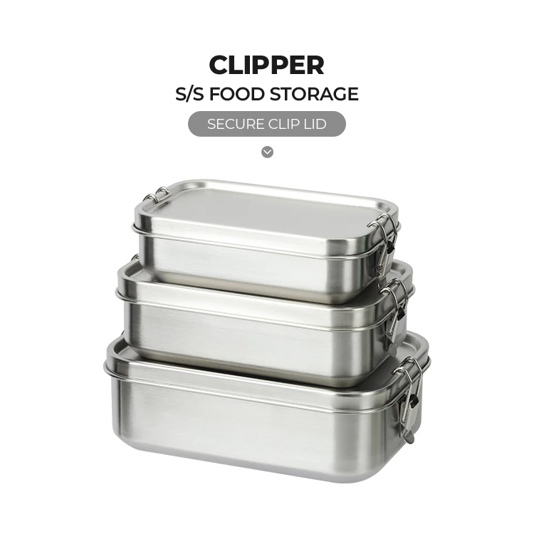 Stainless Steel Food Container with Clip Lid #9949A001 (2)