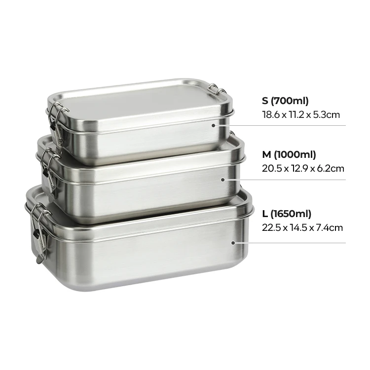 Stainless Steel Food Container with Clip Lid #9949A001 (3)