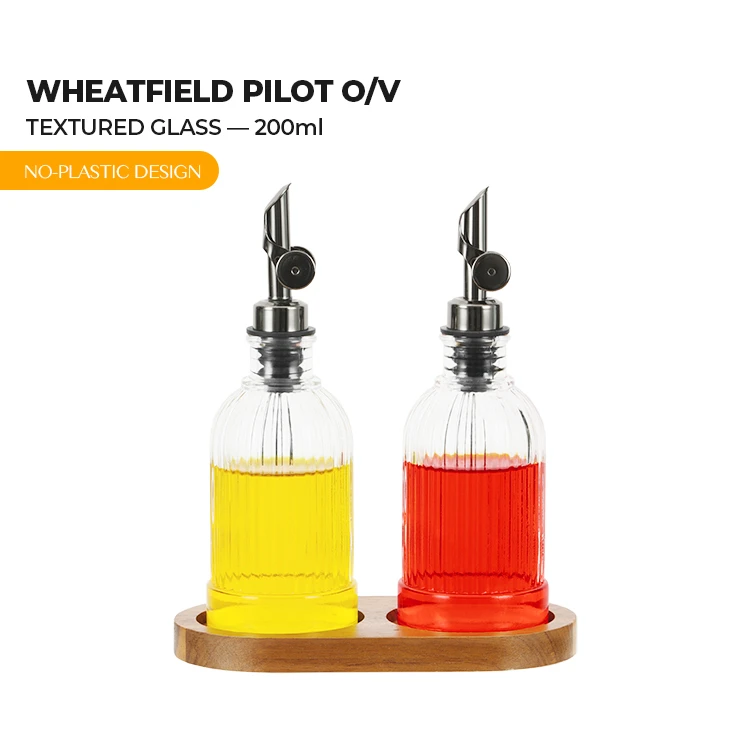 Textured Glass Kitchen Oil Bottles Auto-pouring lid #7949A001 (4)