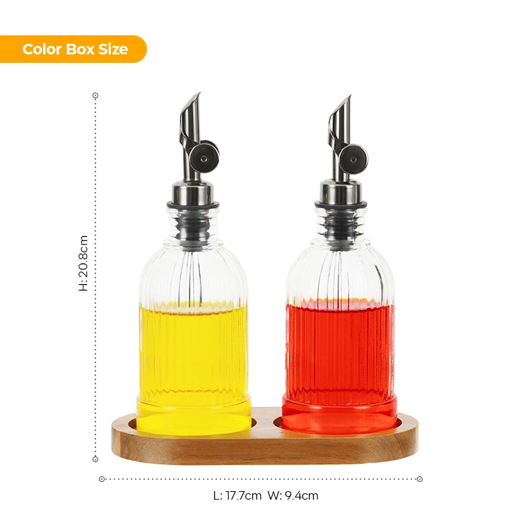 Textured Glass Kitchen Oil Bottles Auto-pouring lid #7949A001
