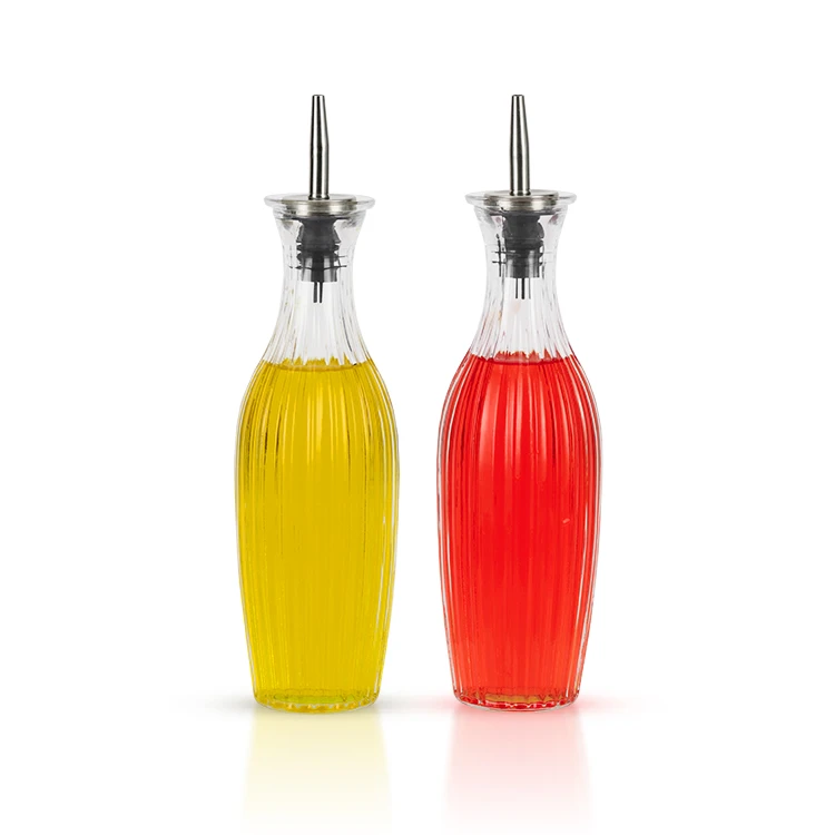Textured Glass Olive Oil and Vinegar Dispenser S_S Spout #7948A000 (1)
