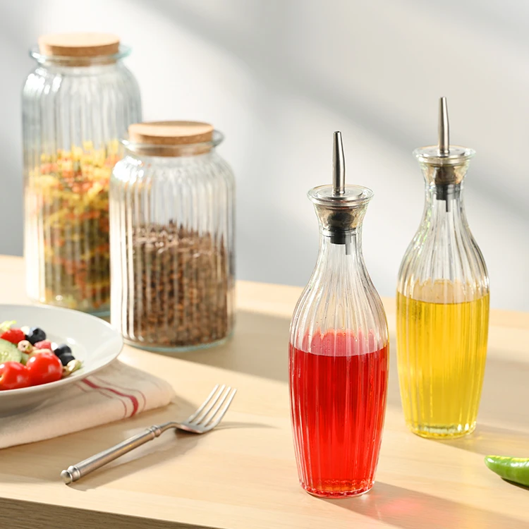 Distributeur d'huile d'olive et de vinaigre en verre texturé S_S Boit #7948A000 (5)