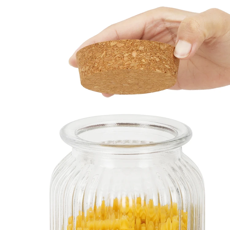 Textured Glass Storage with Cork Lid #99459001 (3)