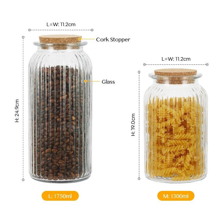 Textured Glass Storage with Cork Lid #99459001 (4)