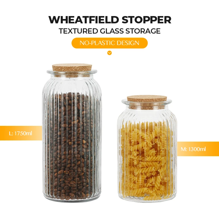 Textured Glass Storage with Cork Lid #99459001 (5)