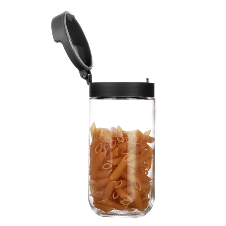 glass storage jars with innovative press & release lid