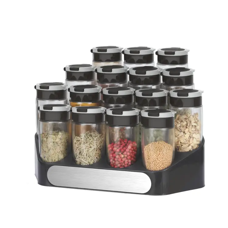 Rotating Spice Rack & Jars Set - Dual Dispensing, Easy Fill #86512002